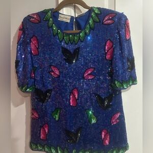 Vibrant Sequin Embellished Blouse